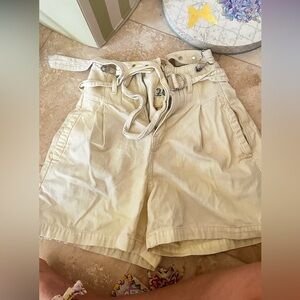 We The Free Cream Shorts with Zipper